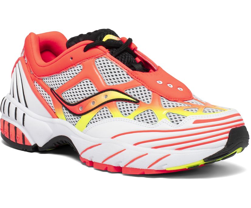 Saucony Grid Web Women's Originals White / Red / Yellow | Canada 006YXFU